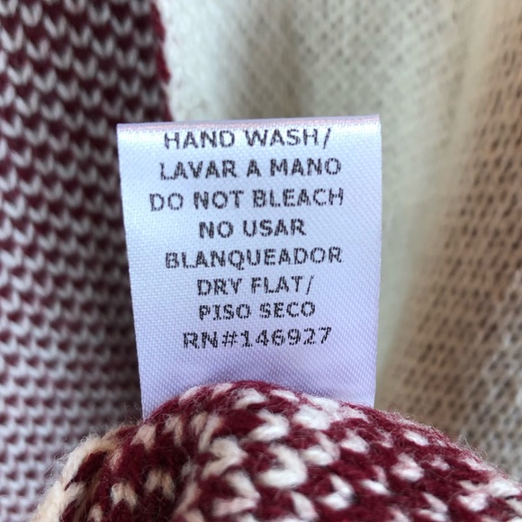 Misia Cream & Red Poncho Cardigan Women Sz M/L Short Sleeve Adult New NWT - Picture 8 of 8